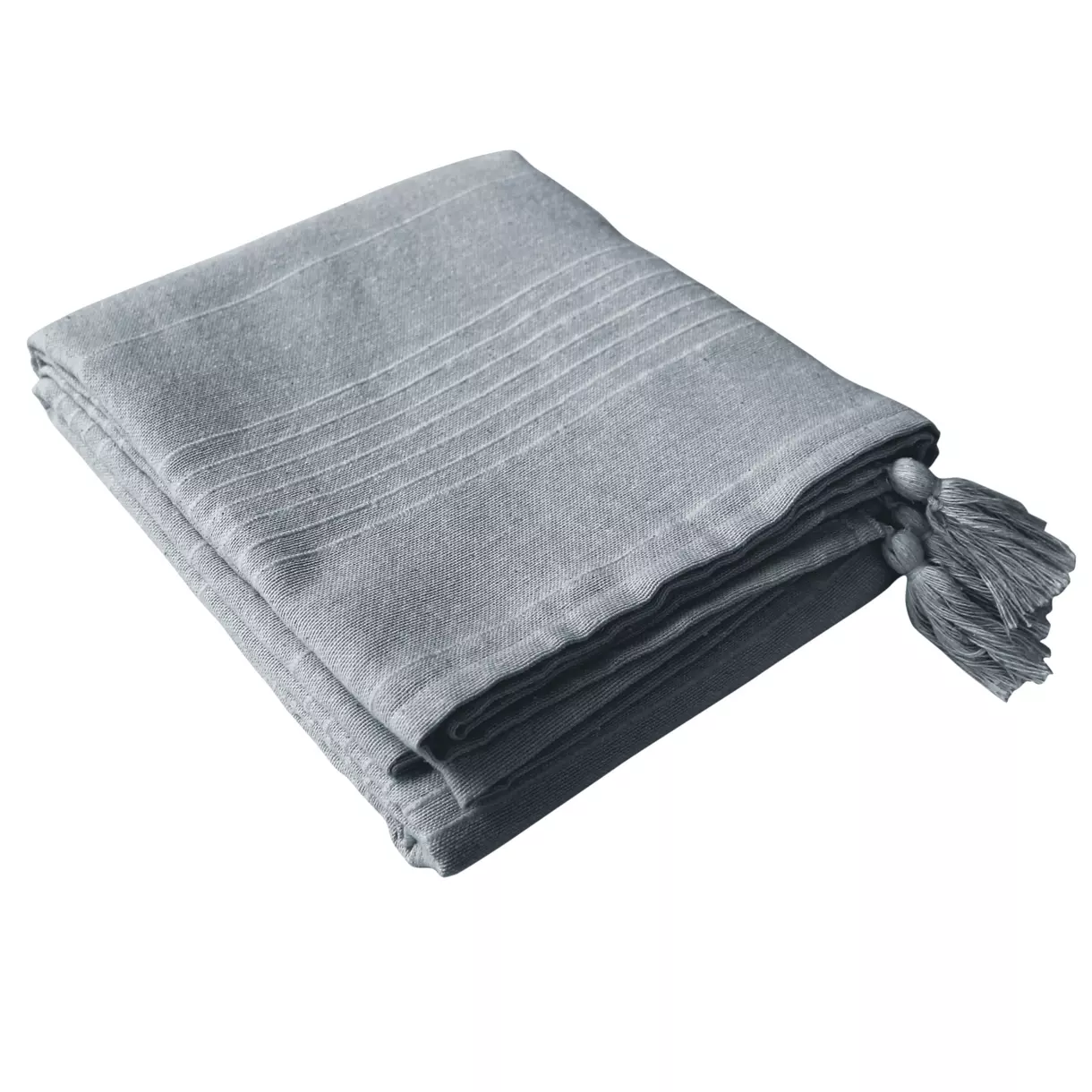 Mantel rectangular en algodón reciclado (L240 cm) Bombay gris 6