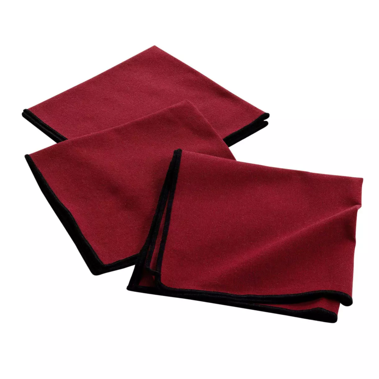 Lot de 3 serviettes coton recyclé Mistraline Bordeaux 1