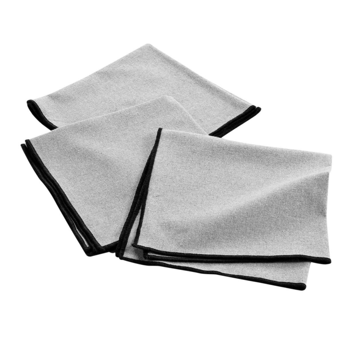 Lot de 3 serviettes coton recyclé Mistraline Gris chiné 1