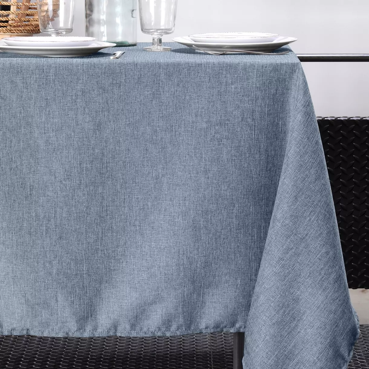 Mantel rectangular (L240 cm) Bea Bleu écume 1