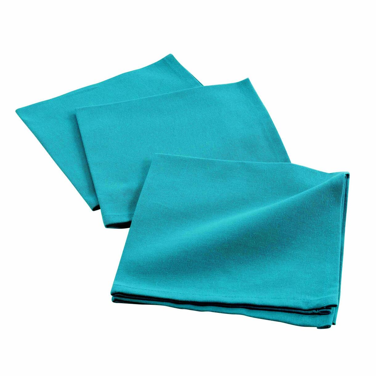 Lot de 3 serviettes coton Initia Bleu 1