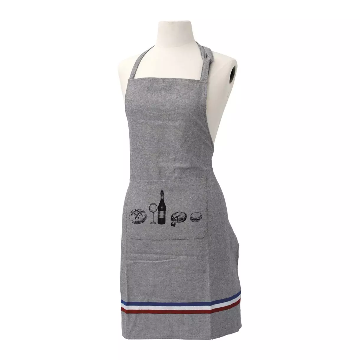 Tablier coton avec poche France Gris 1