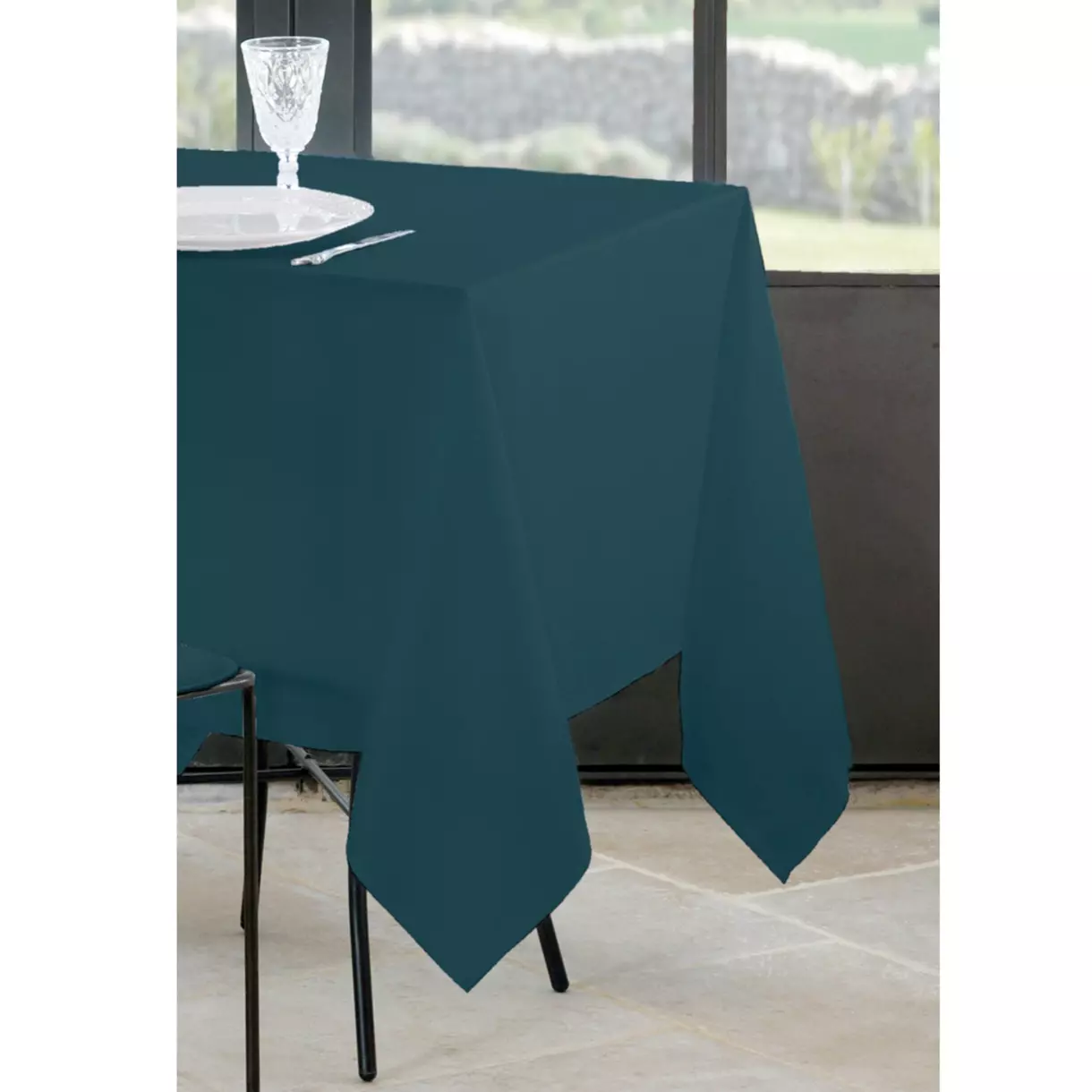 Nappe rectangulaire (240 cm) Nelson Bleu vert 1