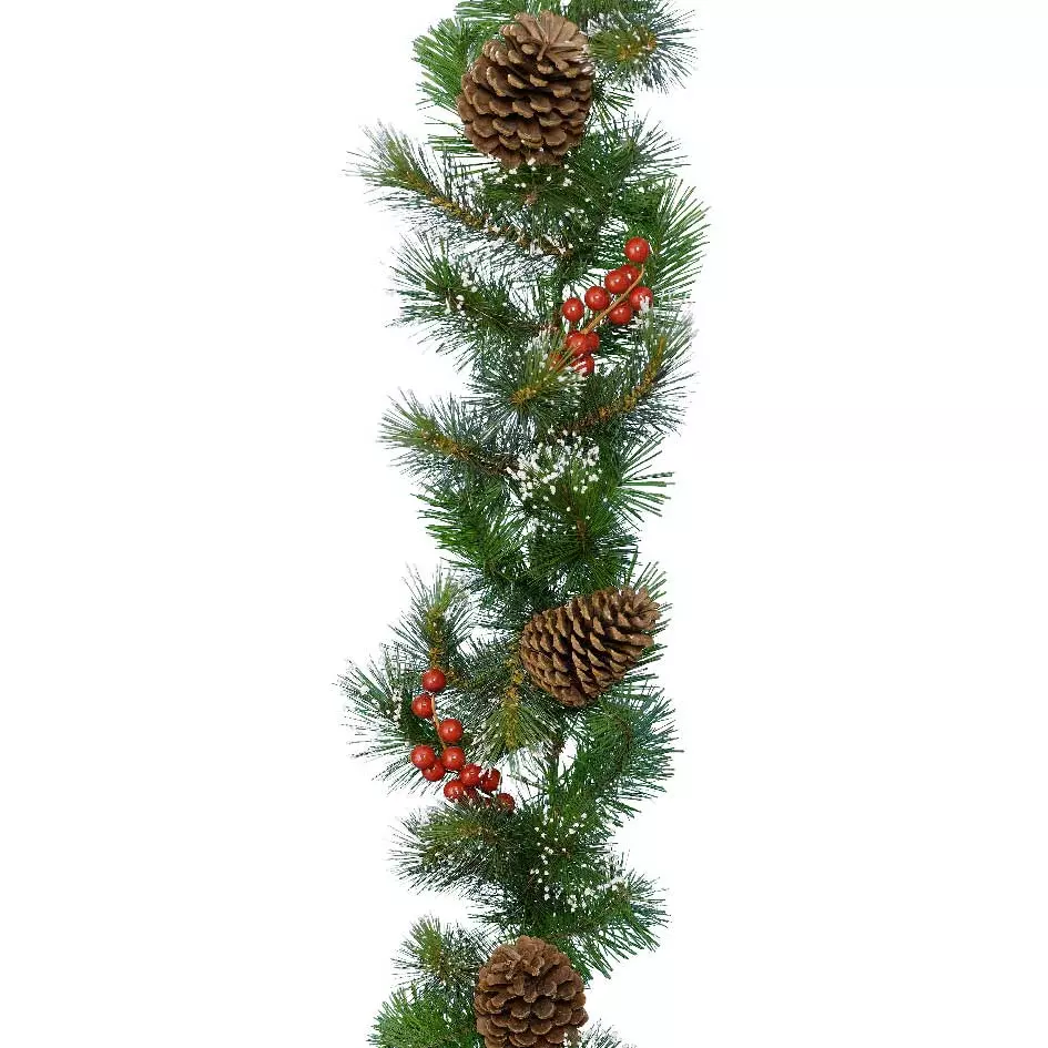 Guirlande garnie Baies et pomme de pin Vert sapin 1