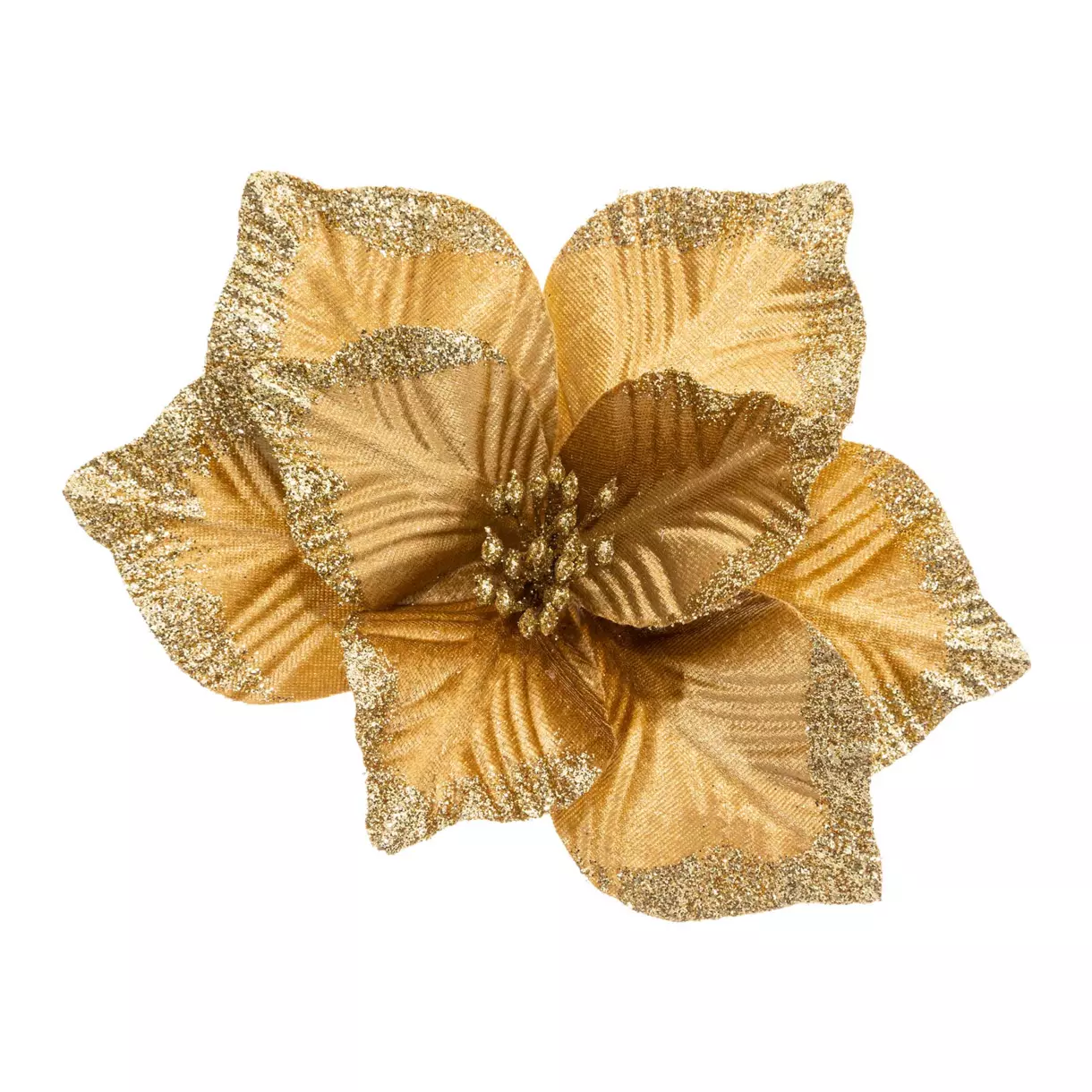 Poinsettia de Navidad Marta con clip Oro 1