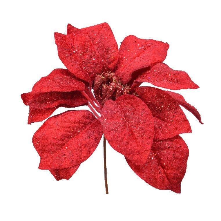 Poinsettia de Navidad Coline con clip Rojo 1