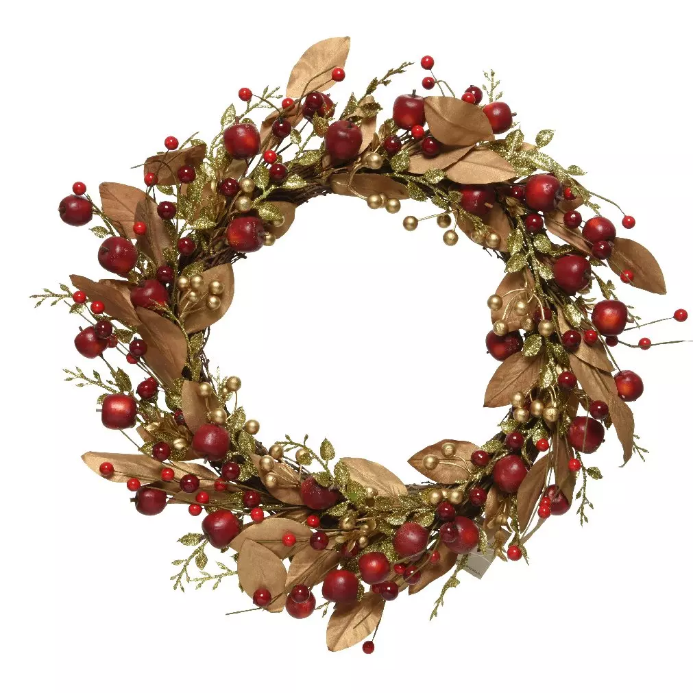 Corona di Natale decorata Pommes grand format 1