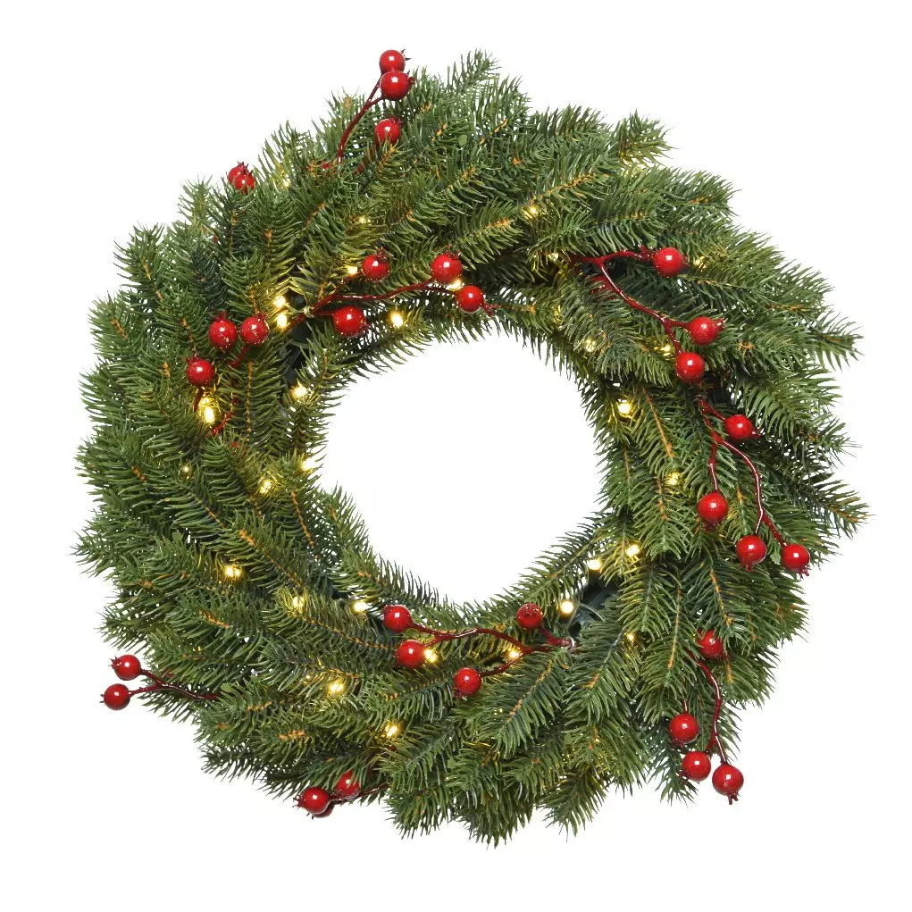Corona de Navidad luminosa Chippewa Blanco cálido 1