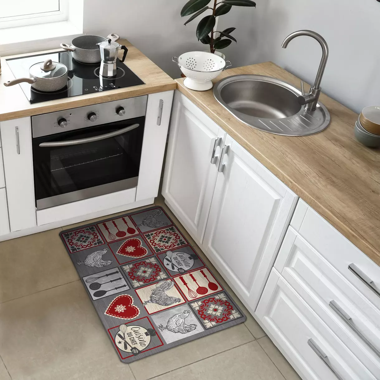 Tapis de cuisine (75 cm) Rustico Rouge