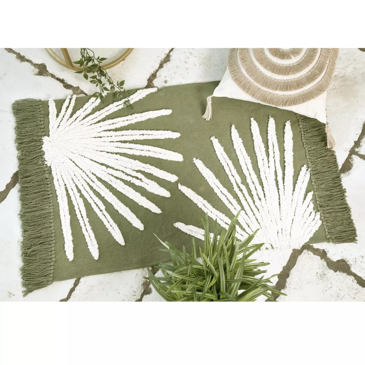 Tapis coton (90 cm) Baléares Vert 1