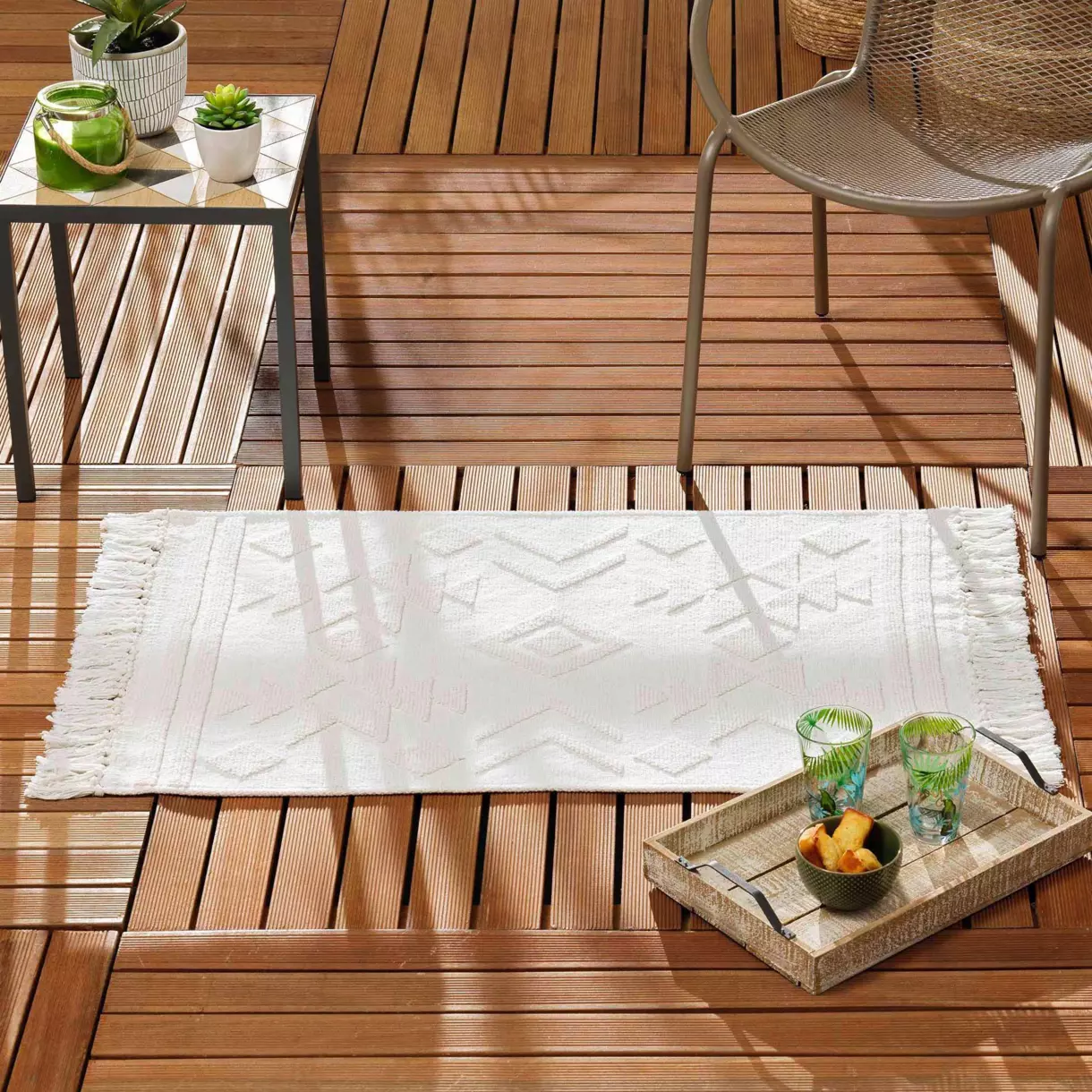 Alfombra en algodón (90 cm) Cilaos Blanco 1