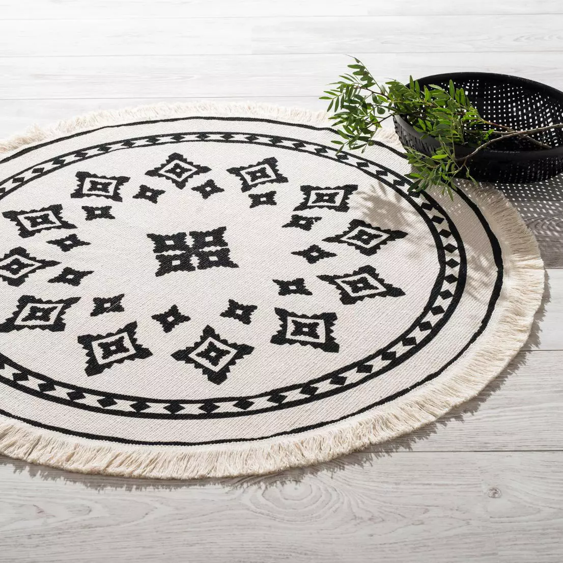 Alfombra algodón (D90 cm) Nomado Beige 1