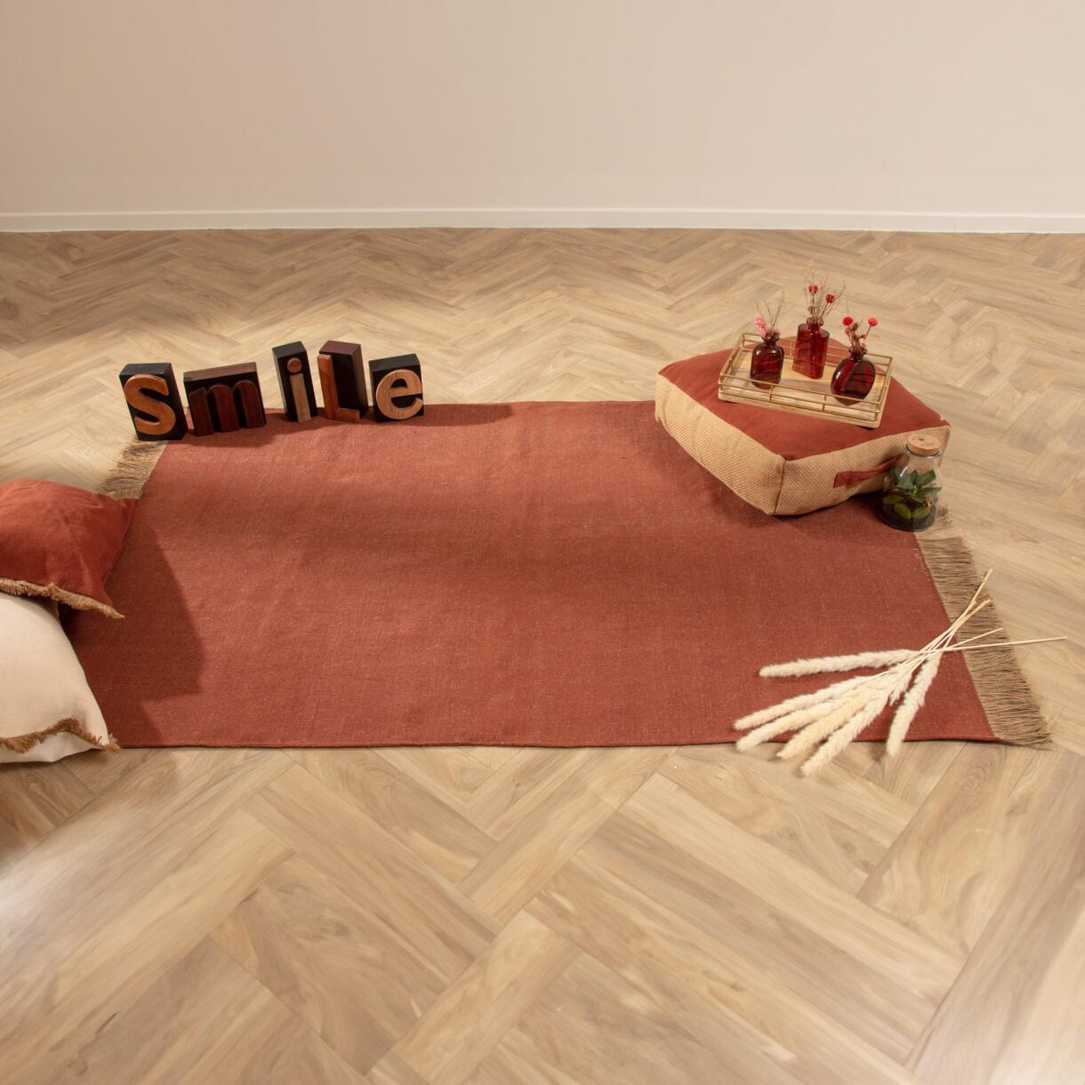Teppich aus Baumwolle und Jute (170 cm) Bota Terrakotta 1