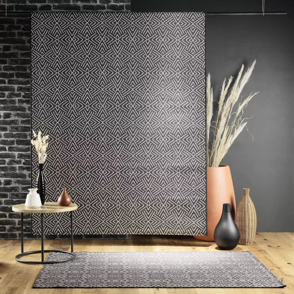 Tapis de salon (170 cm) Aztek Noir