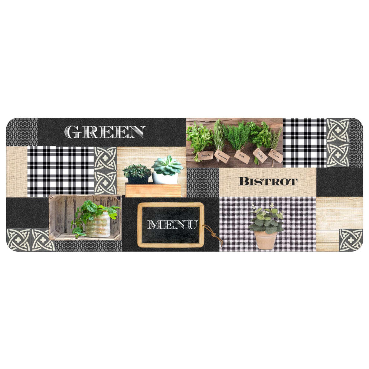 Universele mat (120x45 cm) Green Bistrot Groen en zwart 1