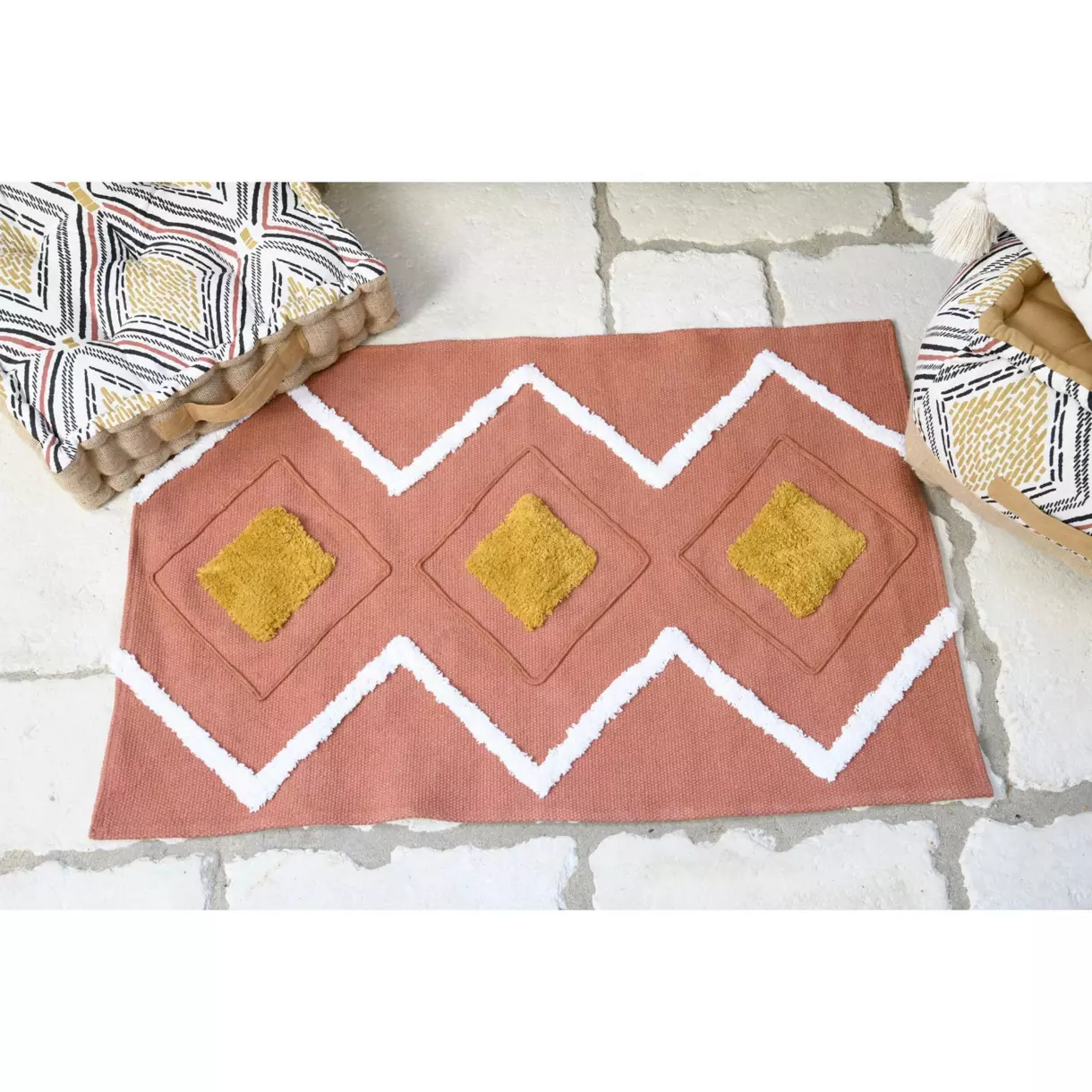 Alfombra de algodón (90 cm) Taweva Terracota 1