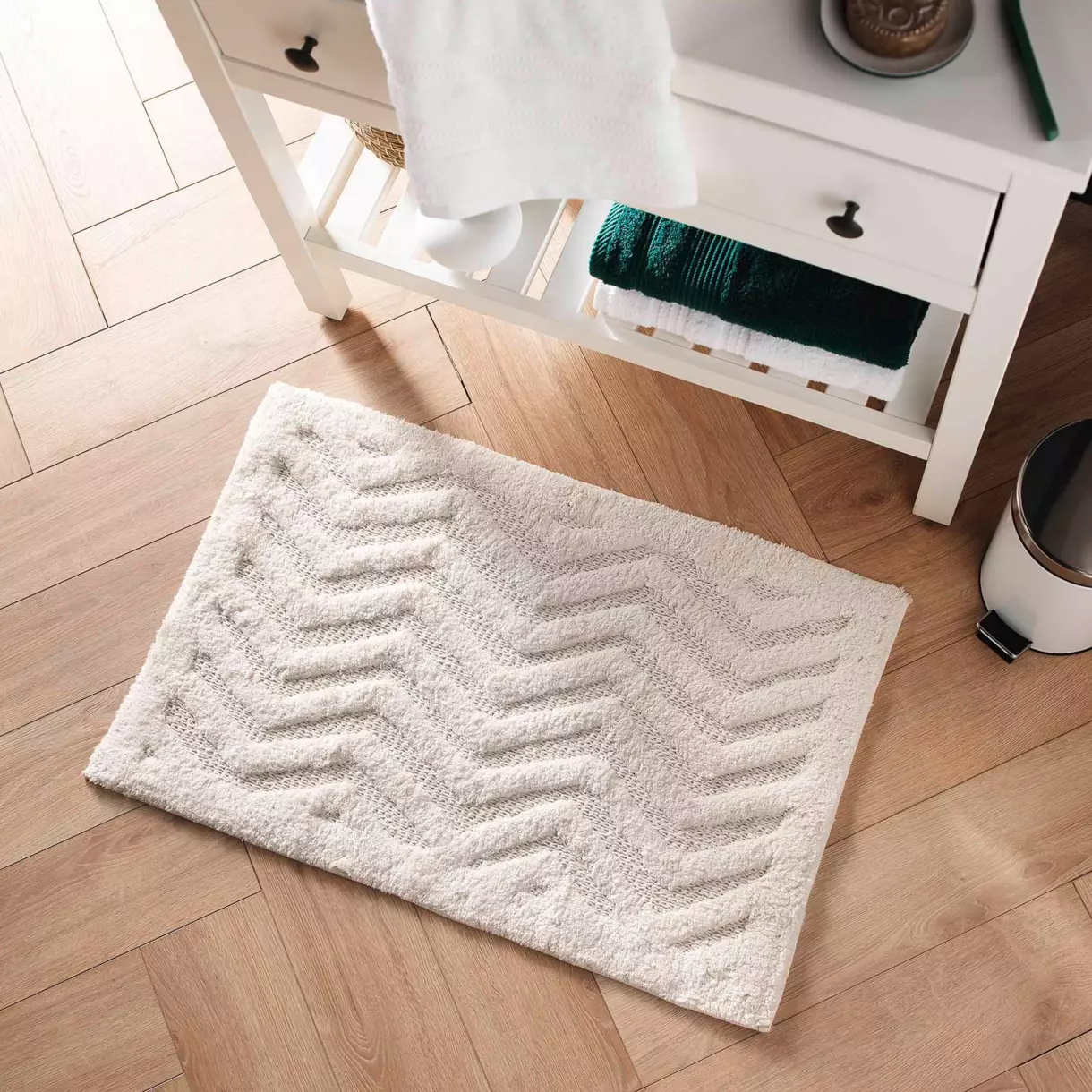 Tapis de bain coton (80 cm) Angelis Blanc
