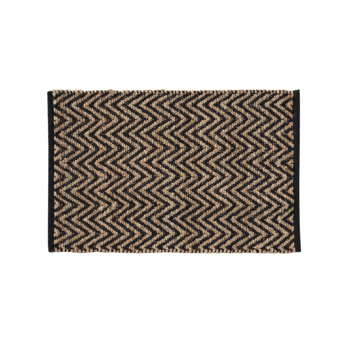 Vloerkleed (90 cm) Zigzag Zwart 1