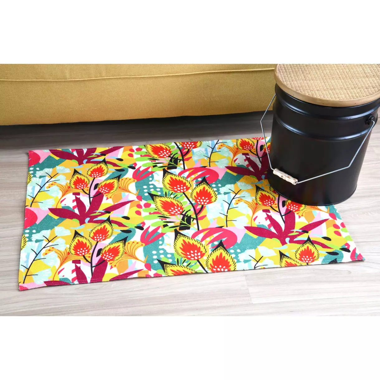 Tapis coton (90 cm) Popart Jaune moutarde 1