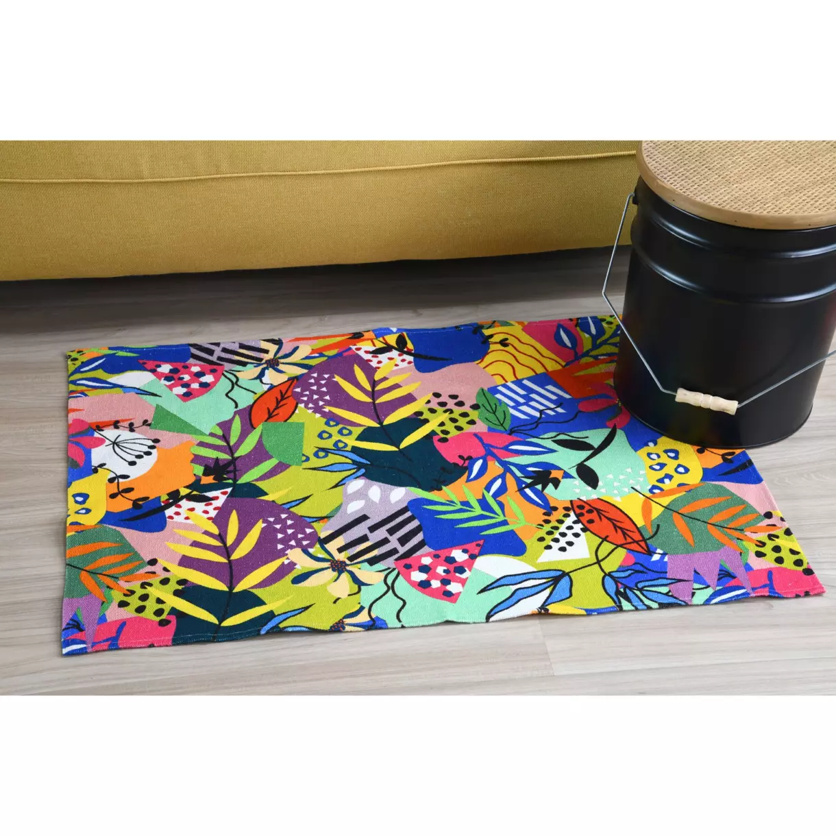 Alfombra de algodón (90 cm) Popart Azul trullo 1