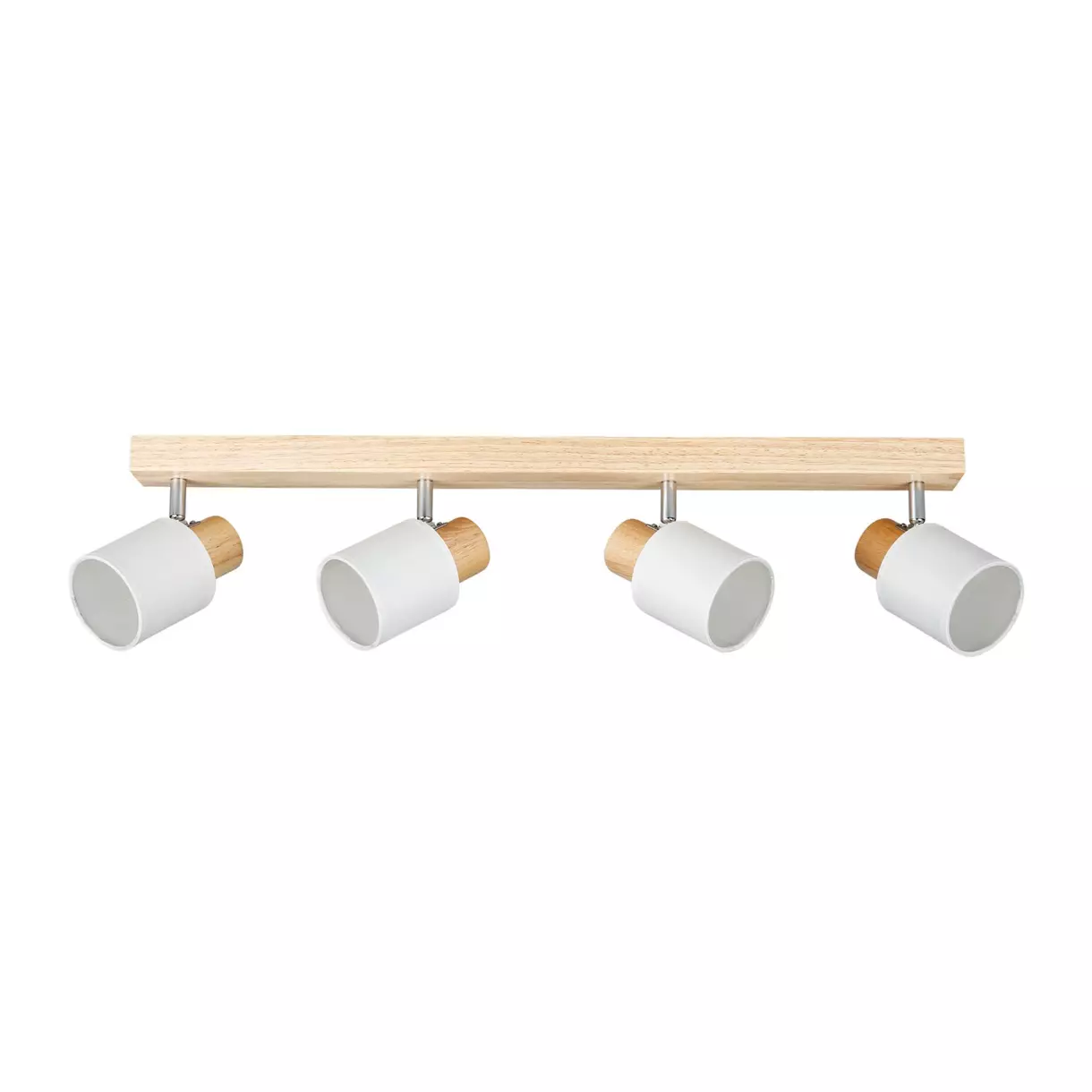 Rampe de spot 4 abat-jours Tissu Blanc 1
