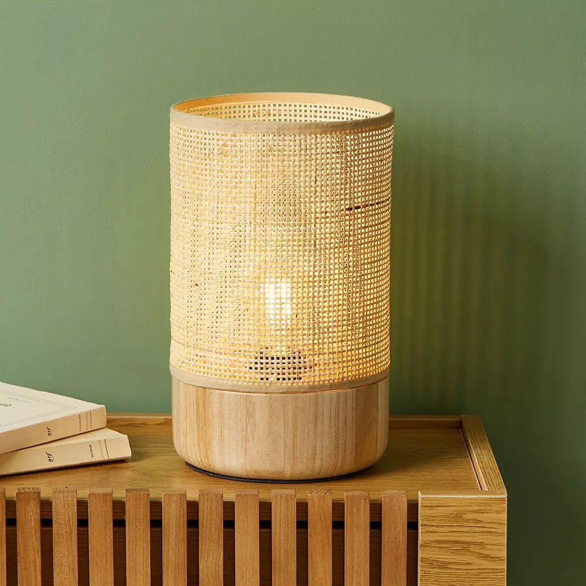 Lampe à poser Rotin petit modèle Alix Beige naturel 1