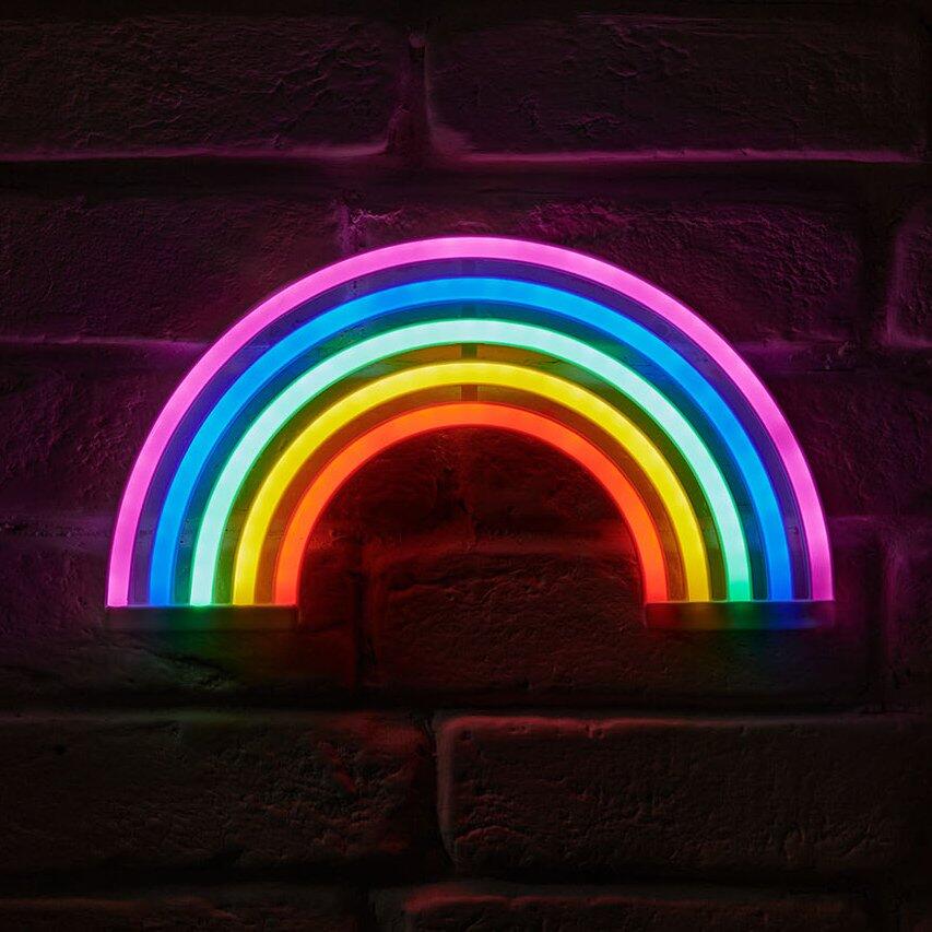 Insegna neon LED Arcobaleno Multicolore a pile 1