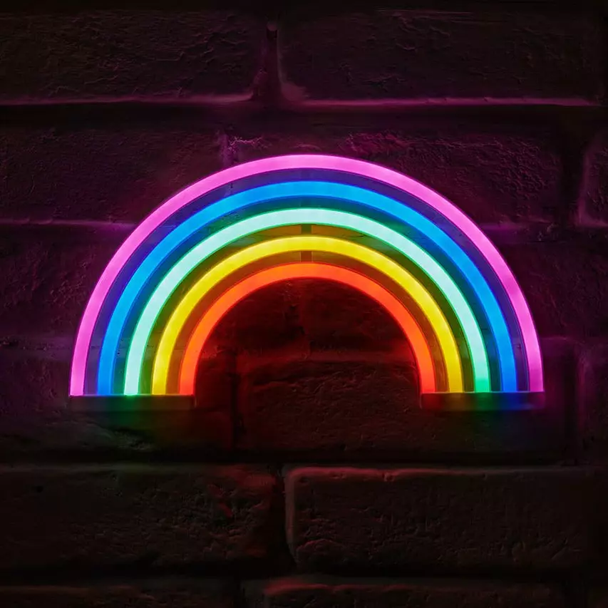 Enseigne lumineuse néon Arc en Ciel Multicolore à piles 1