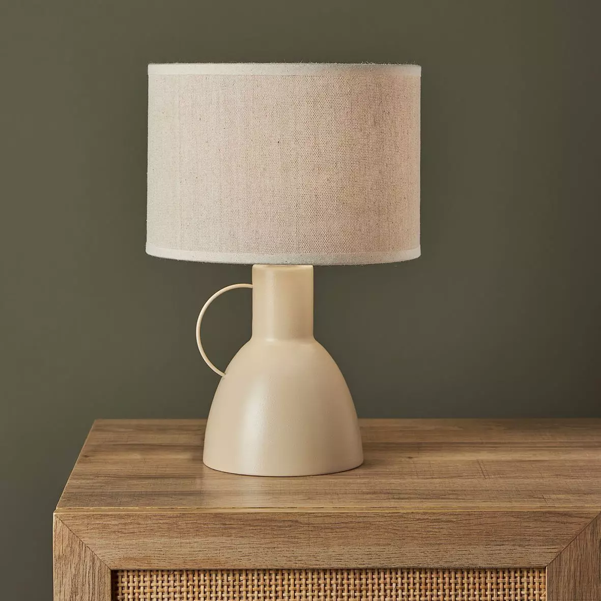 Lampe à poser métal Amphore Ecru