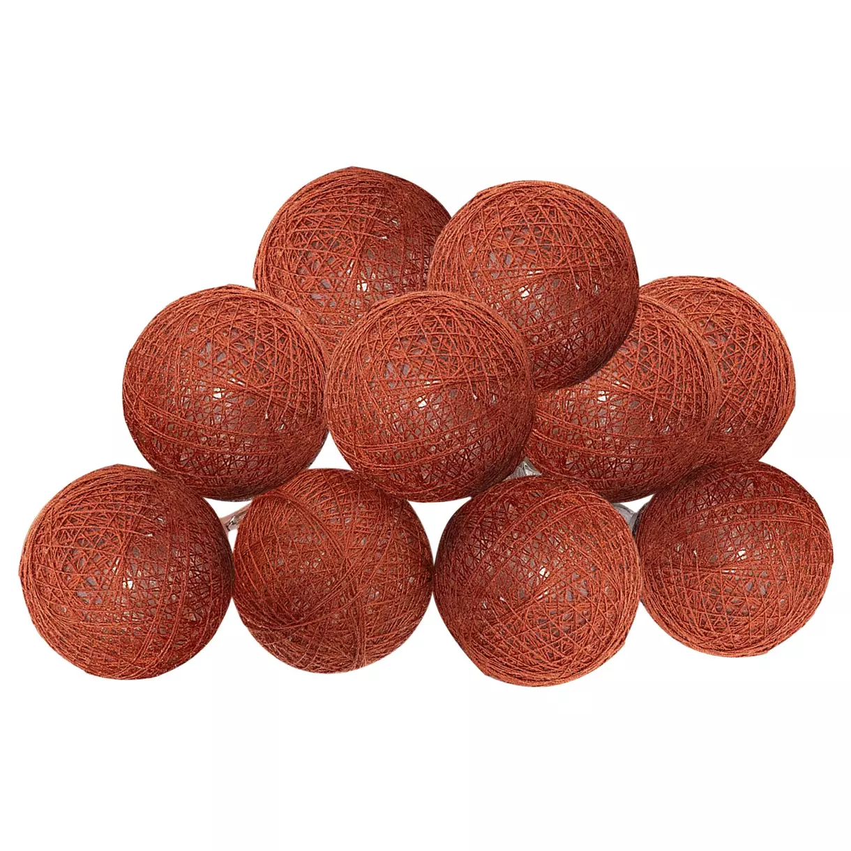 Guirnalda a pilas 10 bolas Terracota 1