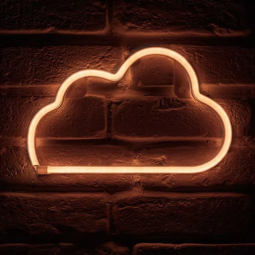 Enseigne lumineuse néon Nuage Blanc à piles 1