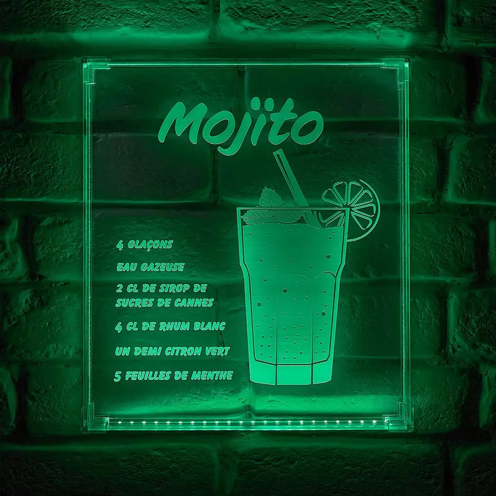 Panel luminoso neón Mojito Verde USB 1
