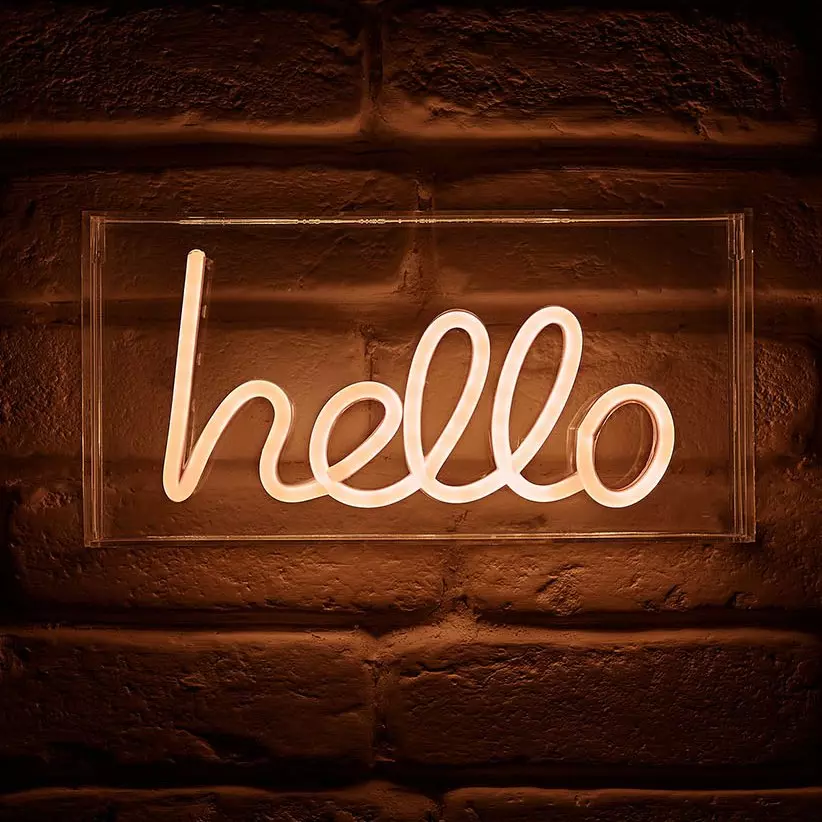 Enseigne lumineuse néon Hello Blanc USB 1