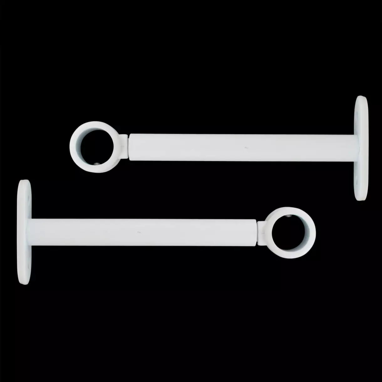 Lote de 2 soporte simples (L150 - L 190 / D20 mm) Blanco Mate 1
