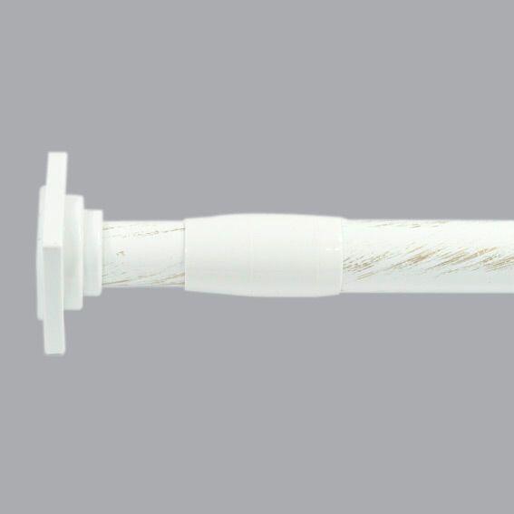 Tringle autobloquante extensible (L70 - L120 cm / D22 mm) Carré Blanc 1