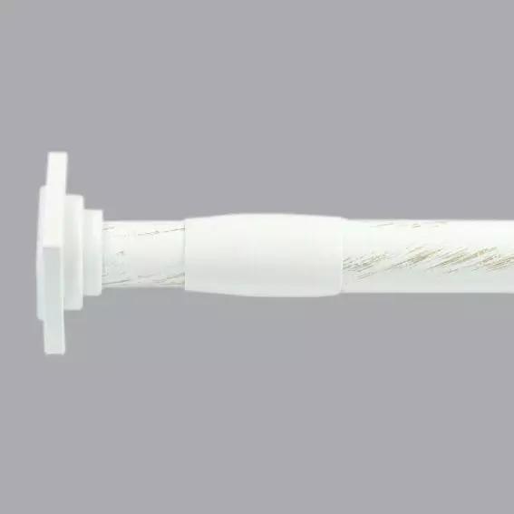 Tringle autobloquante extensible (L70 - L120 cm / D22 mm) Carré Blanc 1
