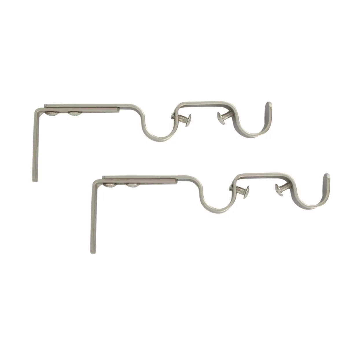 Set van 2 verstelbare dubbele gordijnroede steunen (L165 - L190 / D20) Jim gouttière Zilver 1