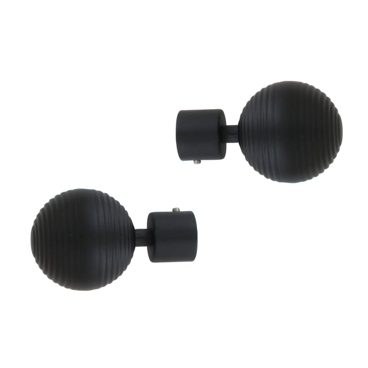 Set van 2 eindknoppen voor gordijnroede (D20 mm) Globe Zwart 1