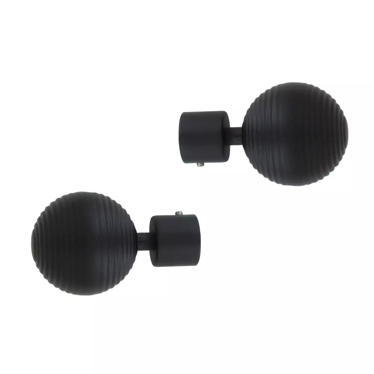 Lot de 2 embouts tringle (D20 mm) Jim Globe Noir 1