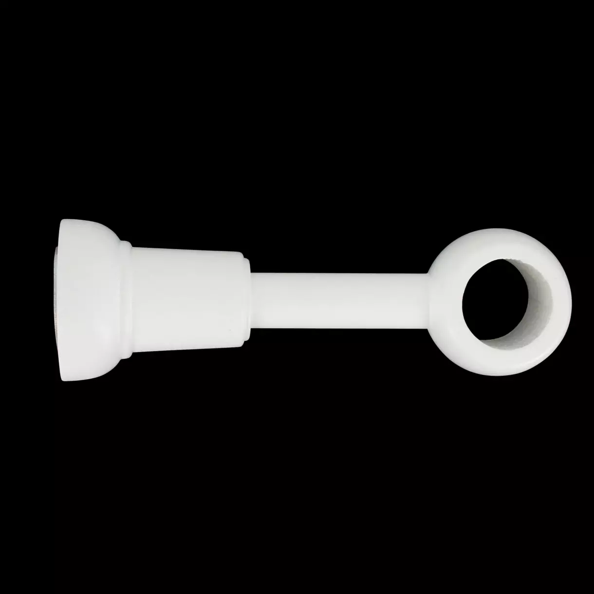 Enkele verlengbare houten gordijnroede steun (L163 / D28 mm) Wit 1
