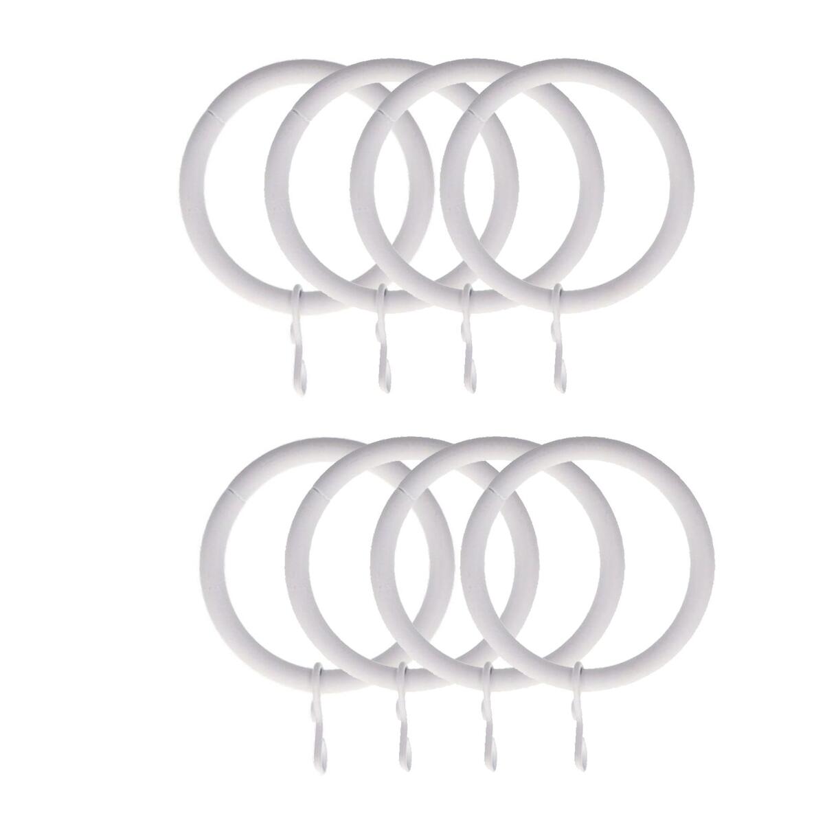 Set van 8 gordijnroede ringen (D28 mm) Lino Wit mat