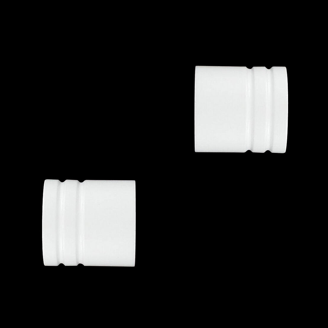 Lote de 2 conteras para barra de madera (D28 mm) Bouchon Blanco 1