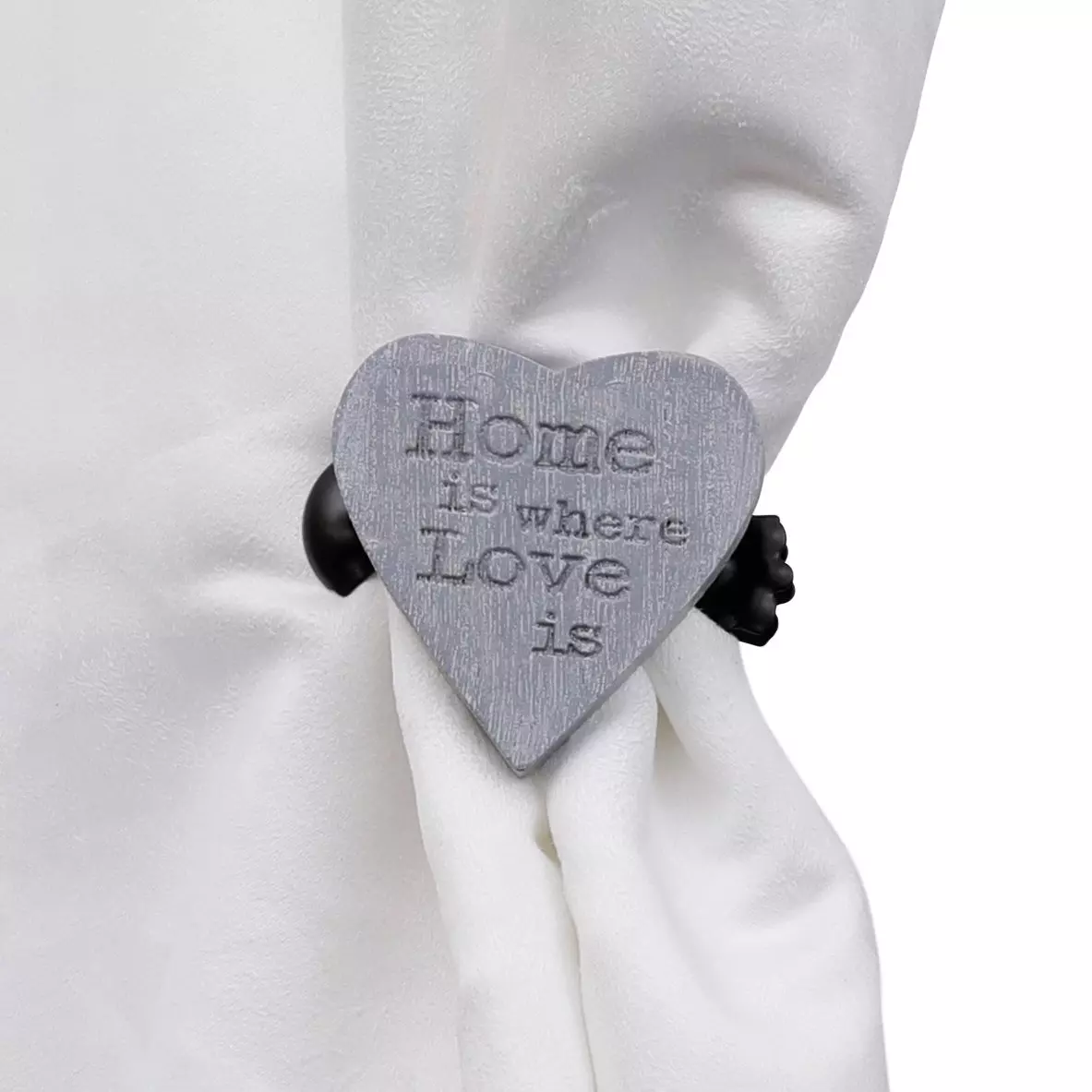 Lot de 2 pinces rideau Amore Gris blanc 1