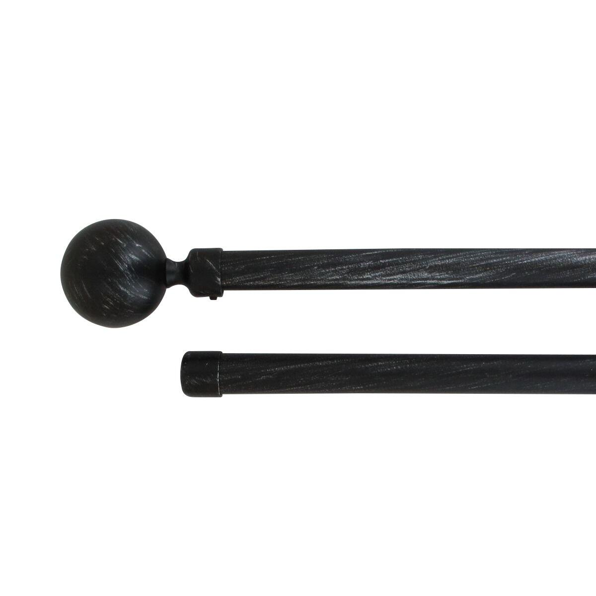 Set bastone per tenda allungabile bastone tenda doppio (L120 - L210 cm / D19 mm) Paloma Nero e Argento 1