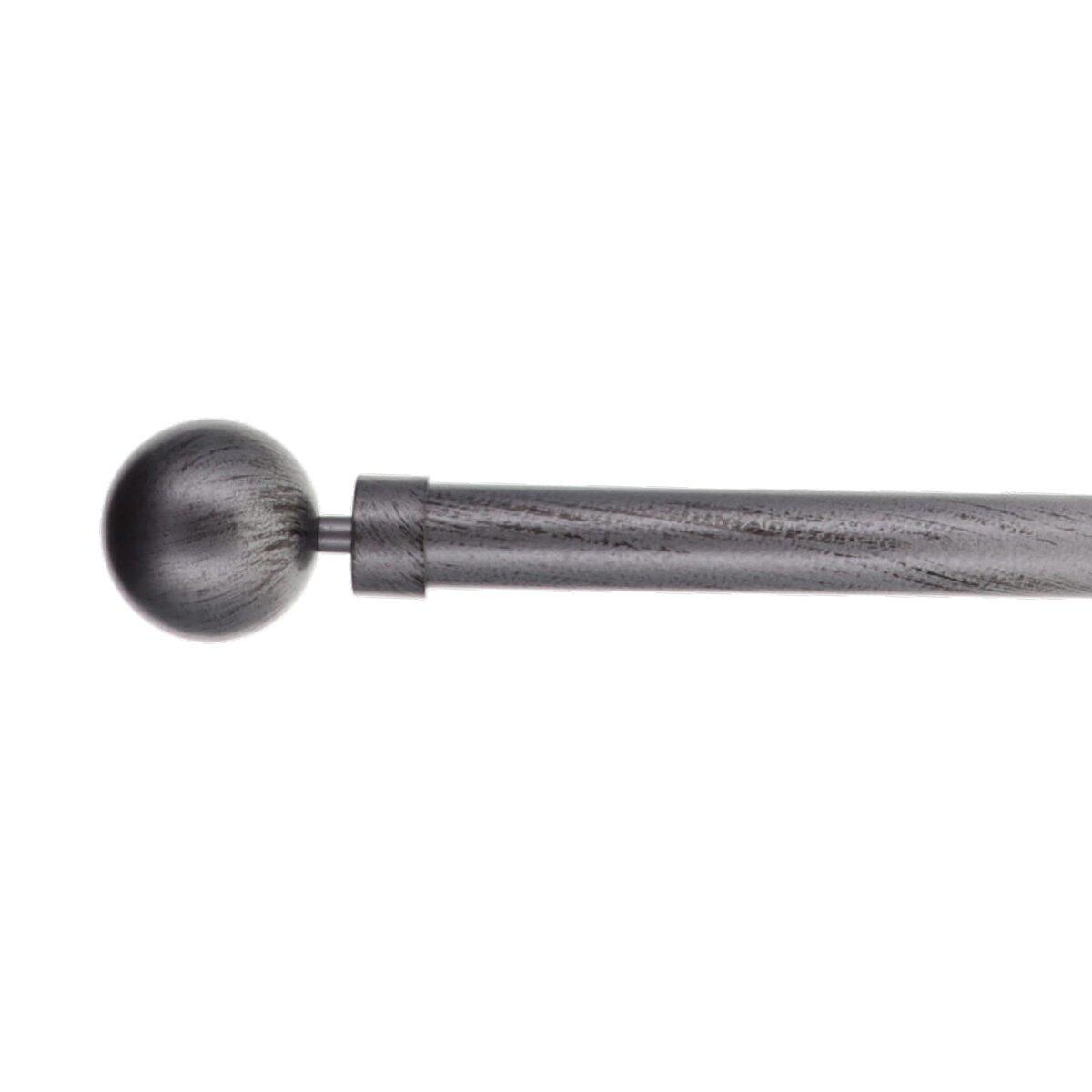 Set bastone per tenda allungabile (L210 - L380 cm / D28 mm) Gaia Argento e Nero 1