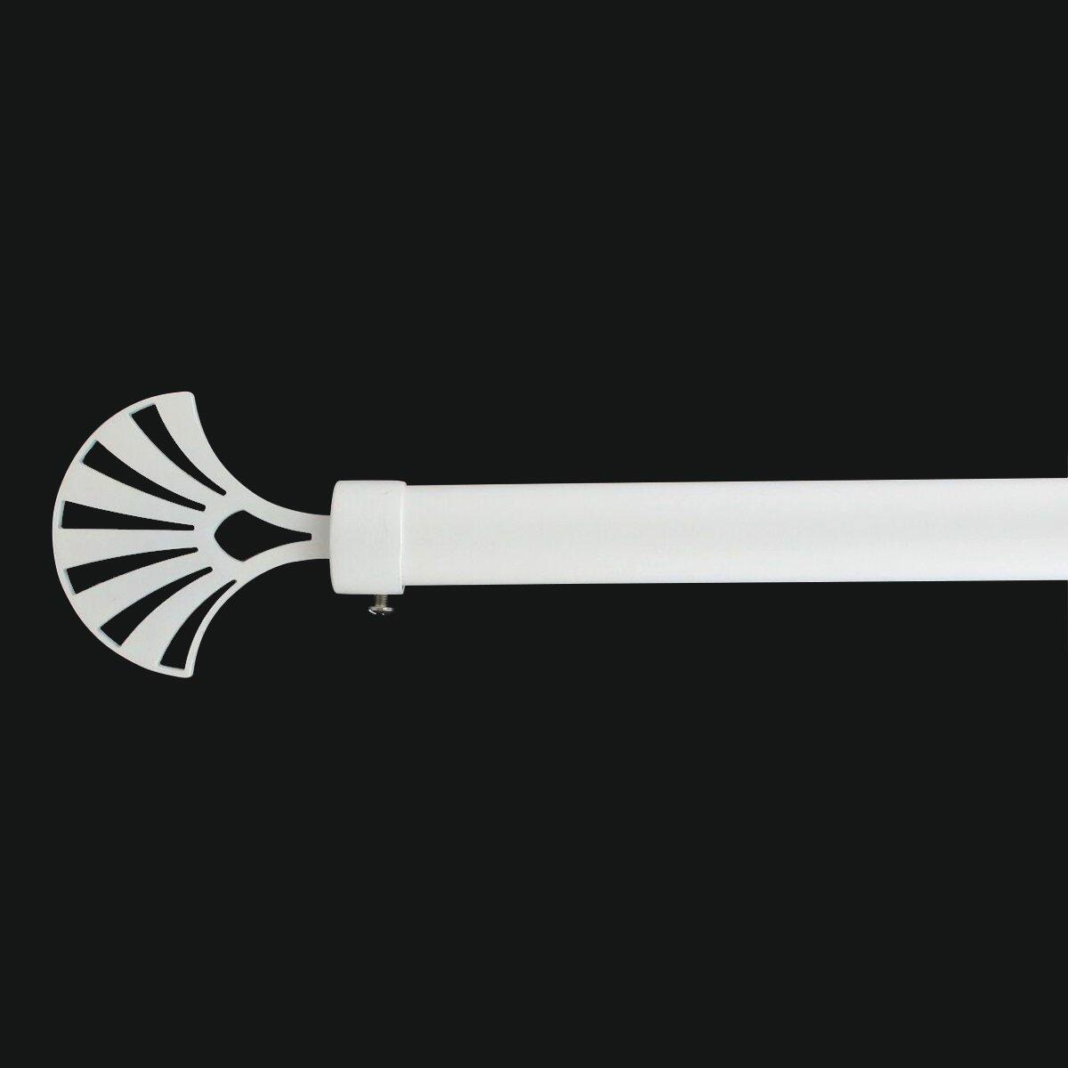 Set ausziehbare Gardinenstange (L210 - L380 cm / D28 mm) Lux mattes Weiß