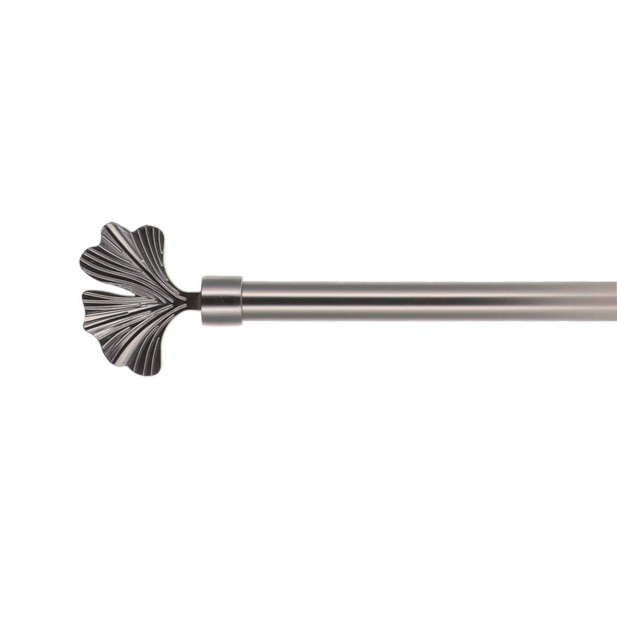 Set ausziehbare Gardinenstange (L120 - L210 cm / D19 mm) Nikko Silber