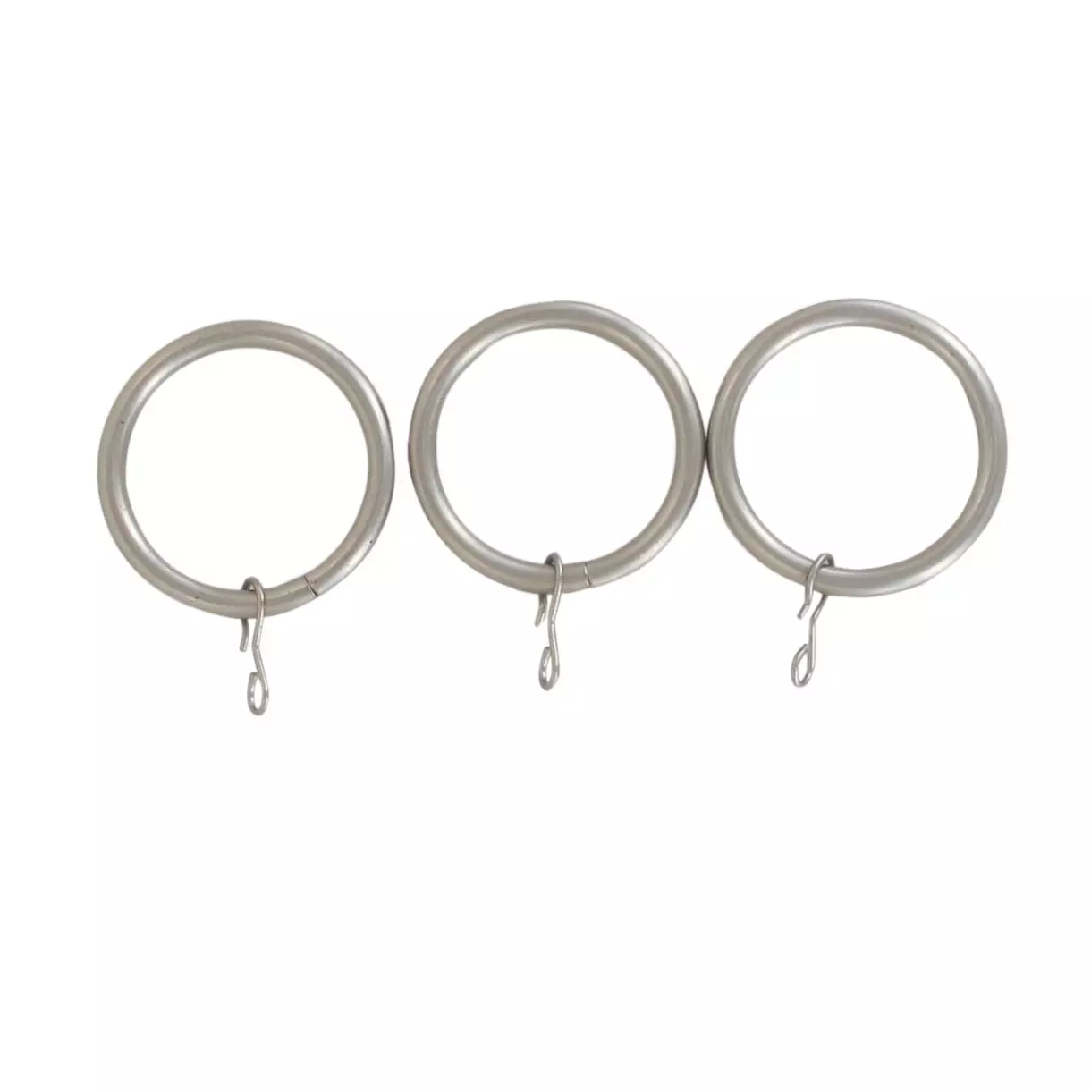 Lot de 8 anneaux tringle rideau (D28 mm) Lino Argent mat 1