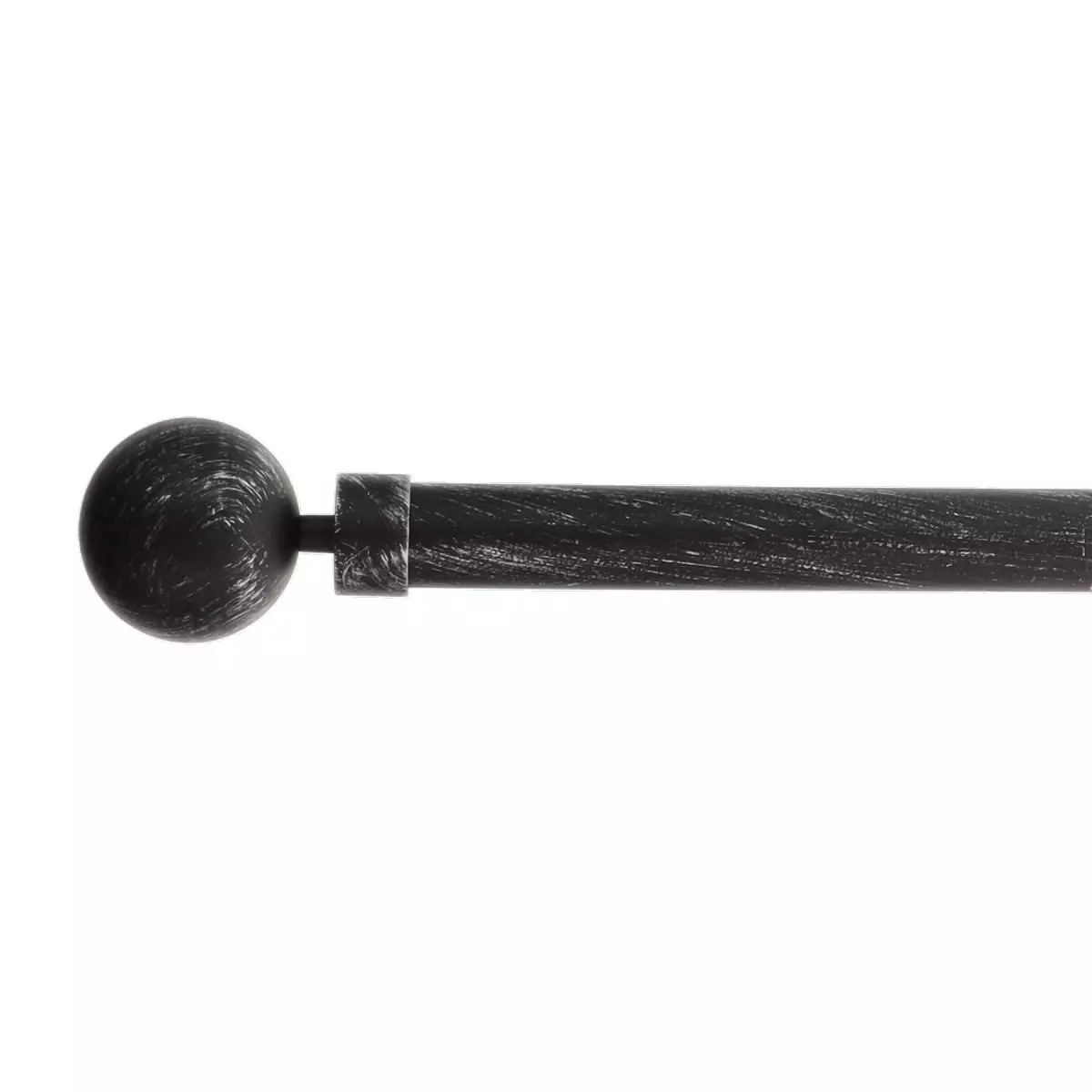 Kit de tringle extensible (L120 - L210 cm / D28 mm) Gaia Noir et argent 1