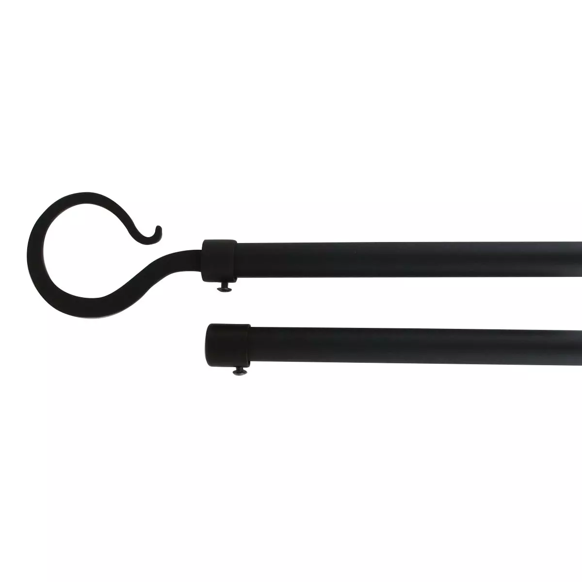 Kit de tringle extensible double barres (L120 - L210 cm / D19 mm) Atelier Noir mat 1